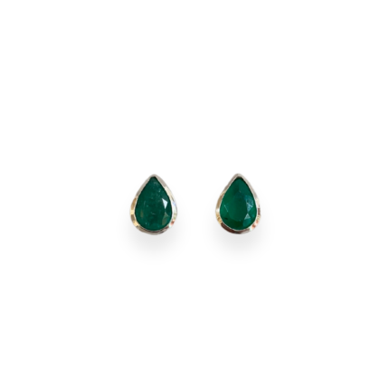Emerald Bezel Earrings