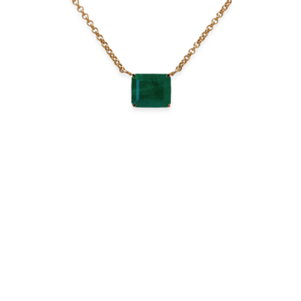 Emerald Solitaire Necklace